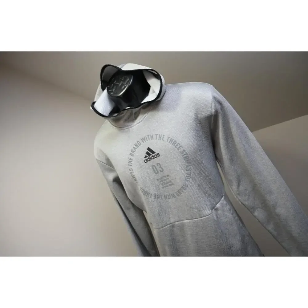 Adidas‎ Hoodie ClimaWarm Athletic Pullover Sweater Gray Mens Size Medium